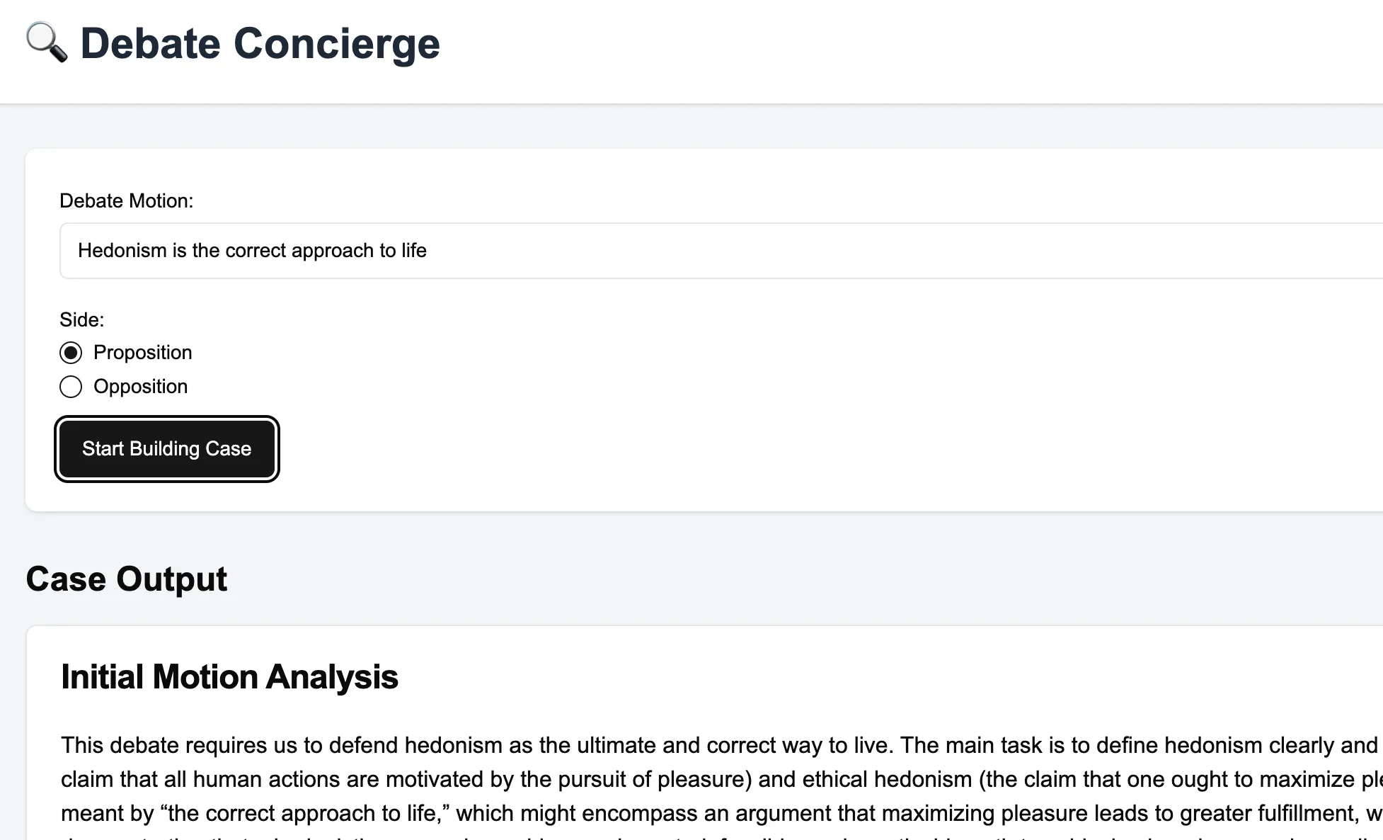 Debate Concierge