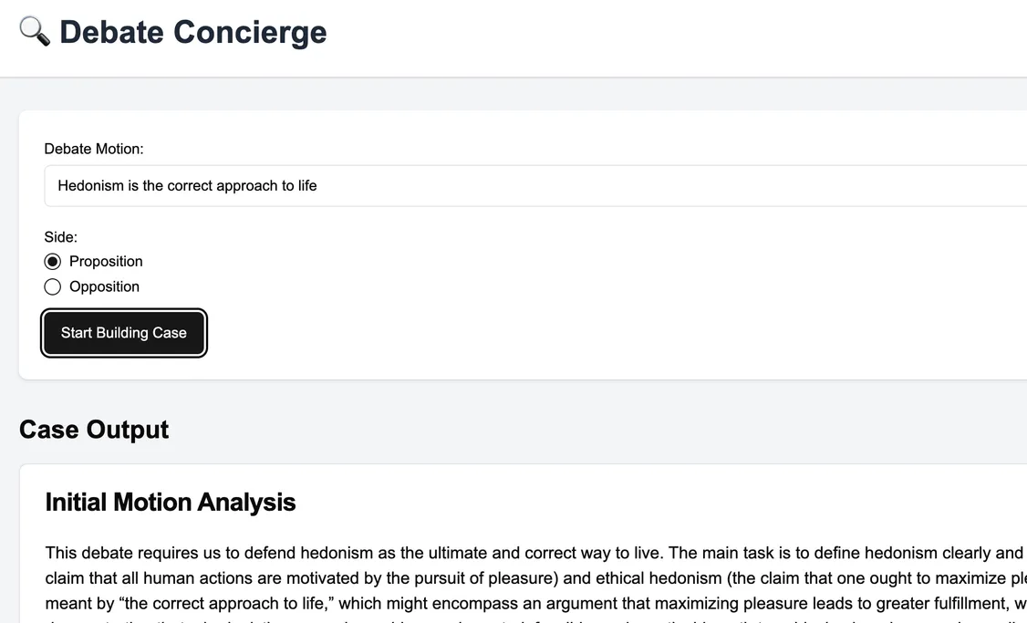 Debate Concierge