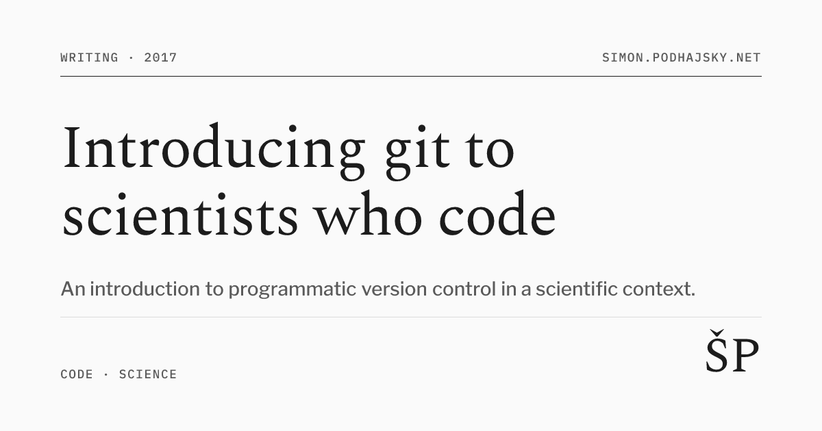 Introducing git to scientists who code